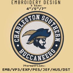 NCAA Logo Charleston Southern Buccaneers, Embroidery design, Embroidery Files, NCAA Buccaneers, Machine Embroidery