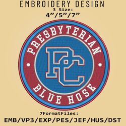 NCAA Logo Presbyterian Blue Hose, Embroidery design, Embroidery Files, NCAA Blue Hose, Machine Embroidery Pattern