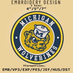 NCAA Logo Michigan Wolverines, Embroidery design, Embroidery Files, NCAA Michigan Wolverines, Machine Embroidery Pattern