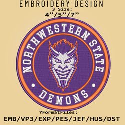 NCAA Logo Northwestern State Demons, Embroidery design, Embroidery Files, NCAA Demons, Machine Embroidery Pattern