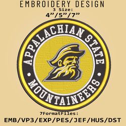 NCAA Logo Appalachian State Mountaineers, Embroidery design, Embroidery Files, NCAA Mountaineers, Machine Embroidery
