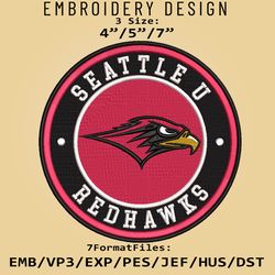 NCAA Logo Seattle Redhawks, Embroidery design, Embroidery Files, NCAA Seattle Redhawks, Machine Embroidery Pattern