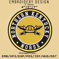 NCAA Logo Northern Kentucky Norse, Embroidery design, Embroidery Files, NCAA Northern Kentucky, Machine Embroidery