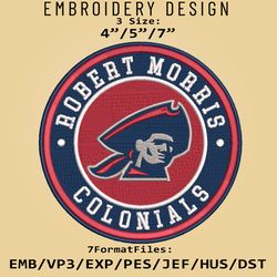 NCAA Logo Robert Morris Colonials, Embroidery design, Embroidery Files, NCAA Robert Morris Colonials, Machine Embroidery