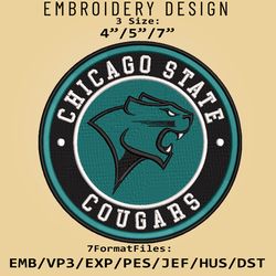 NCAA Logo Chicago State Cougars, Embroidery design, Embroidery Files, NCAA Chicago State Cougars, Machine Embroidery