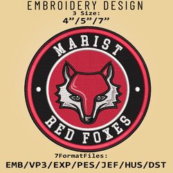 NCAA Logo Marist Red Foxes, Embroidery design, Embroidery Files, NCAA Marist Red Foxes, Machine Embroidery Pattern