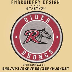 NCAA Logo Rider Broncs, Embroidery design, Embroidery Files, NCAA Rider Broncs, Machine Embroidery
