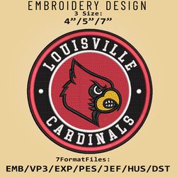 NCAA Logo Louisville Cardinals, Embroidery design, Embroidery Files, NCAA Louisville Cardinals, Machine Embroidery