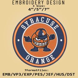 NCAA Logo Syracuse Orange, Embroidery design, Embroidery Files, NCAA Syracuse Orange, Machine Embroidery Pattern