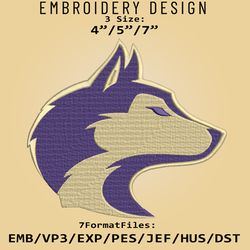 NCAA Logo Washington Huskies, Embroidery design, Embroidery Files, NCAA Washington Huskies, Machine Embroidery Pattern