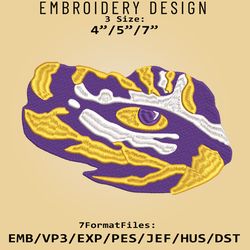 NCAA Logo LSU Tigers, Embroidery design, Embroidery Files, NCAA LSU Tigers, Machine Embroidery Pattern