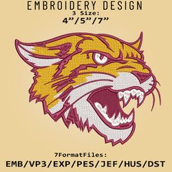 NCAA Logo Bethune-Cookman Wildcats, Embroidery design, Embroidery Files, NCAA Bethune-Cookman, Machine Embroidery