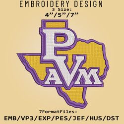 NCAA Logo Prairie View AM Panthers, Embroidery design, Embroidery Files, NCAA Prairie View AM, Machine Embroidery