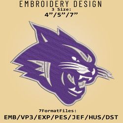 NCAA Logo Abilene Christian Wildcats, Embroidery design, Embroidery Files, NCAA Abilene Christian, Machine Embroidery