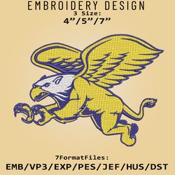 NCAA Logo Canisius Golden Griffins Embroidery design, Embroidery Files, NCAA Canisius Golden, Machine Embroidery