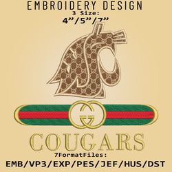 NCAA Logo Gucc.i Washington State Cougars Embroidery design, Embroidery Files, NCAA Gucc.i, Machine Embroidery