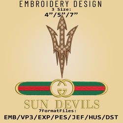 NCAA Logo Arizona State Sun Devils Embroidery design, Embroidery Files, NCAA Gucc.i, Machine Embroidery