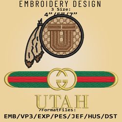 NCAA Logo Utah Utes Embroidery design, Embroidery Files, NCAA Gucc.i, Machine Embroidery