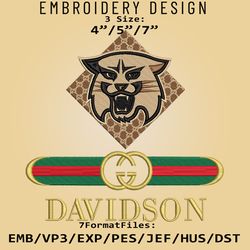 NCAA Logo Davidson Wildcats, Embroidery design, Embroidery Files, Machine Embroidery Pattern