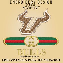 NCAA Logo South Florida Bulls, Embroidery design, Embroidery Files, Machine Embroidery Pattern