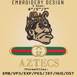 NCAA Logo San Diego State Aztecs, Embroidery design, NCAA Gucc.i, Embroidery Files, Machine Embroider Pattern