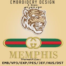 NCAA Logo Memphis Tigers, Embroidery design, NCAA Gucc.i, Embroidery Files, Machine Embroider Pattern