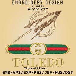 NCAA Logo Toledo Rockets, Embroidery design, NCAA Gucc.i, Embroidery Files, Machine Embroider Pattern