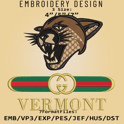 NCAA Logo Vermont Catamounts, Embroidery design, NCAA Gucc.i, Embroidery Files, Machine Embroider Pattern