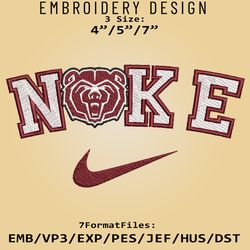 NCAA Logo Nike Missouri State Bears Embroidery design, Embroidery Files, Machine Embroidery Pattern