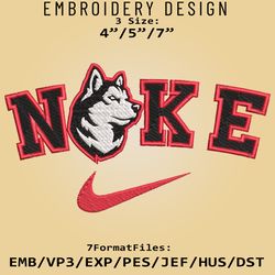 NCAA Logo Nike Northeastern Huskies Embroidery design, Embroidery Files, Machine Embroidery Pattern