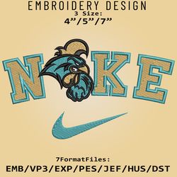 NCAA Logo Nike Coastal Carolina Chanticleers Embroidery design, Embroidery Files, Machine Embroidery Pattern