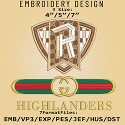 NCAA Logo Radford Highlanders, Embroidery design, NCAA Gucc.i, Embroidery Files, Machine Embroider Pattern
