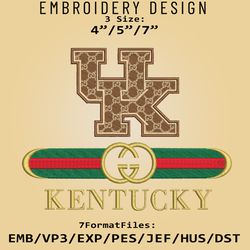 NCAA Logo Kentucky Wildcats, Embroidery design, NCAA Gucc.i, Embroidery Files, Machine Embroider Pattern
