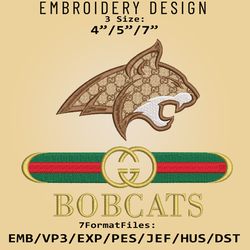 NCAA Logo Montana State Bobcats, Embroidery design, NCAA Gucc.i, Embroidery Files, Machine Embroider Pattern