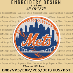 New York Mets MLB Embroidery Designs, MLB Logo Embroidery Files, MLB New York Mets, Machine Embroidery Pattern
