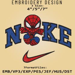 Spider-man Nik.e Embroidery Designs, Spider-man, Marvel Machine Embroidery Pattern, Digital Download