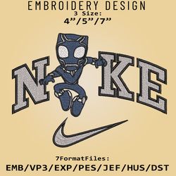 Black Panther Nik.e Embroidery Designs, T'Challa, Marvel Machine Embroidery Pattern, Digital Download