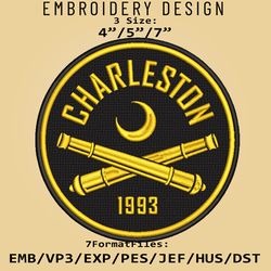 charleston battery usl embroidery designs, usl logo embroidery files, usl charleston battery, embroidery pattern