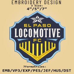El Paso Locomotive USL Embroidery Designs, USL Logo Embroidery Files, USL El Paso Locomotive, Embroidery Pattern