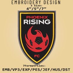 Phoenix Rising USL Embroidery Designs, USL Logo Embroidery Files, USL Phoenix Rising, Embroidery Pattern