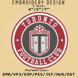 MLS Toronto FC Embroidery Designs, MLS Logo Embroidery Files, MLS Toronto FC, Embroidery Pattern