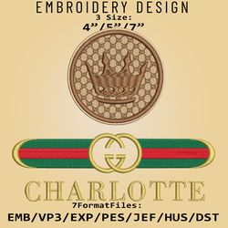 MLS Gucc.i Charlotte FC Embroidery Designs, MLS Logo Embroidery Files, MLS Charlotte FC, Embroidery Pattern