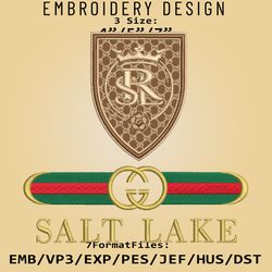 MLS Gucc.i Real Salt Lake FC Embroidery Designs, MLS Logo Embroidery Files, MLS Real Salt Lake FC, Embroidery Pattern
