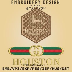 MLS Gucc.i Houston FC Embroidery Designs, MLS Logo Embroidery Files, MLS Houston FC, Embroidery Pattern