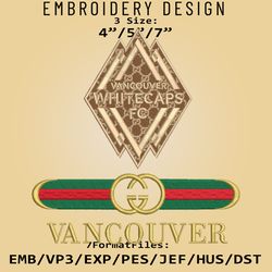 MLS Gucc.i Vancouver Whitecaps FC Embroidery Designs, MLS Logo Embroidery Files, MLS Whitecaps FC, Embroidery Pattern
