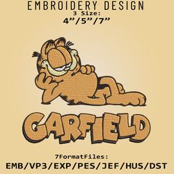 Garfield Embroidery Files, Garfield Cartoon Inspired Embroidery Design, Machine Embroidery Design