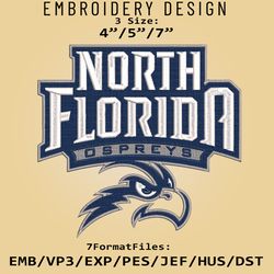 North Florida Ospreys NCAA Logo, Embroidery design, NCAA North Florida, Embroidery Files, Machine Embroider Pattern