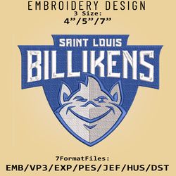 NCAA Saint Louis Billikens Logo, Embroidery design, NCAA Saint Louis, Embroidery Files, Machine Embroider Pattern