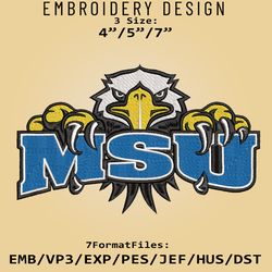 NCAA Morehead State Eagles Logo, Embroidery design, NCAA Morehead State, Embroidery Files, Machine Embroider Pattern