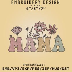 Best Mom Ever, Flowers, Mama Gift Ideas, Embroidery design, Mother's Day, Embroidery Files, Digital Download